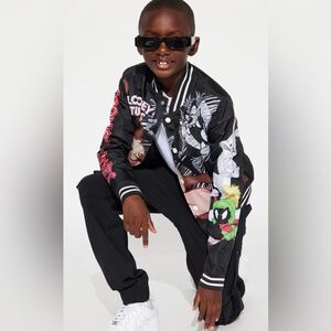 Members Only Looney Tunes Taz And Friends Varsity Bomber Jacket - Big Kids 14/16